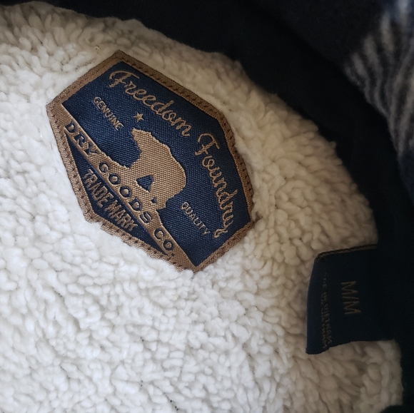 Navy Blue and White checked shirt jacket - Sherpa Fleece Shacket - Sz Medium - Picture 6 of 6